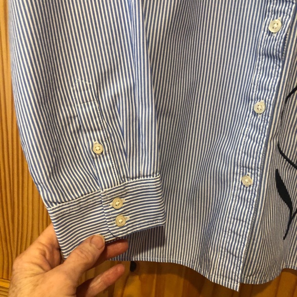 Talbots Petites Striped Blouse - Picture 4 of 7